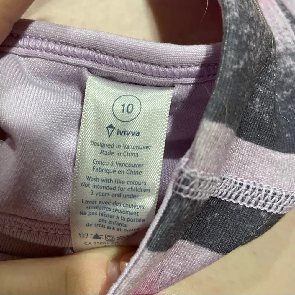Ivivva Lululemon Pink & Purple Strappy Reversible Sports Bra